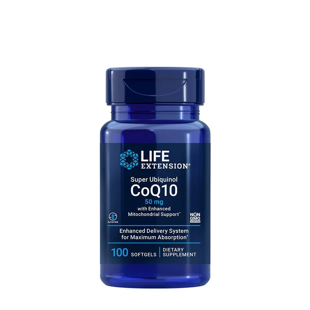 Life Extension - Super Ubiquinol CoQ10 med Förstärkt Mitokondriestöd, 50 mg - 100 mjukkapslar | Hälsa och välbefinnandeAntioxidanterHälsokostKoenzym Q10 | Apoteka