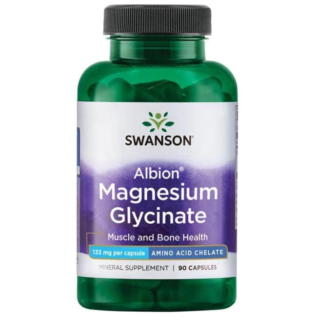 Swanson - Albion Kelaterat Magnesiumglycinat, 90 kapslar | Vitaminer och MineralerVissa mineralerHälsokostSömnstödMagnesium | Apoteka