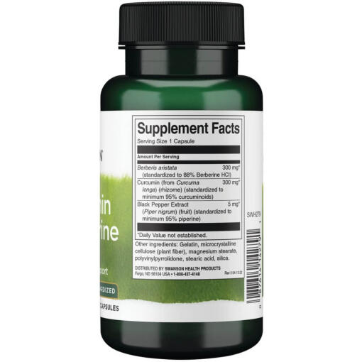 Swanson - Curcumin & Berberine med Svartpeppar, 60 kapslar - Bild 3