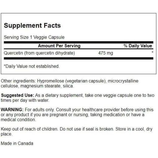 Swanson - High Potency Quercetin, 475 mg, 60 kapslar - Bild 3