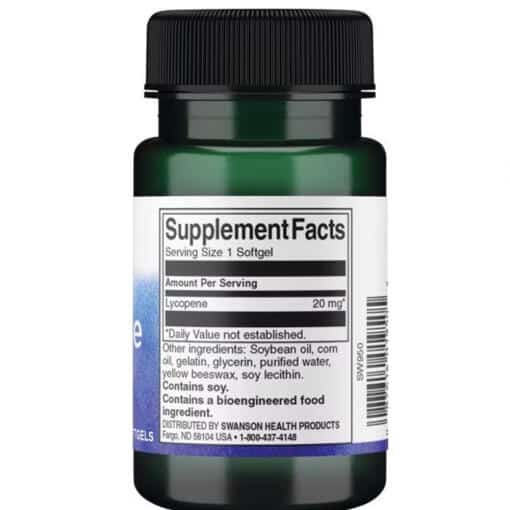 Swanson - Lycopene, 20 mg, 60 mjukkapslar - Bild 3