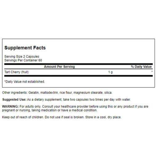 Swanson - Tart Cherry, 500 mg, 120 kapslar - Bild 3