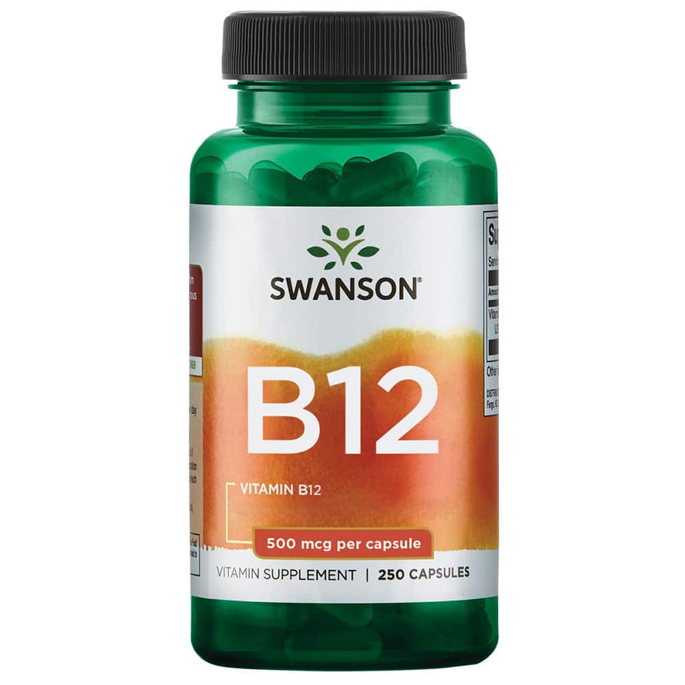 Swanson - Vitamin B12, 500 mcg, 250 kapslar | Vitaminer och MineralerVissa vitaminerHälsokostB12 | Apoteka