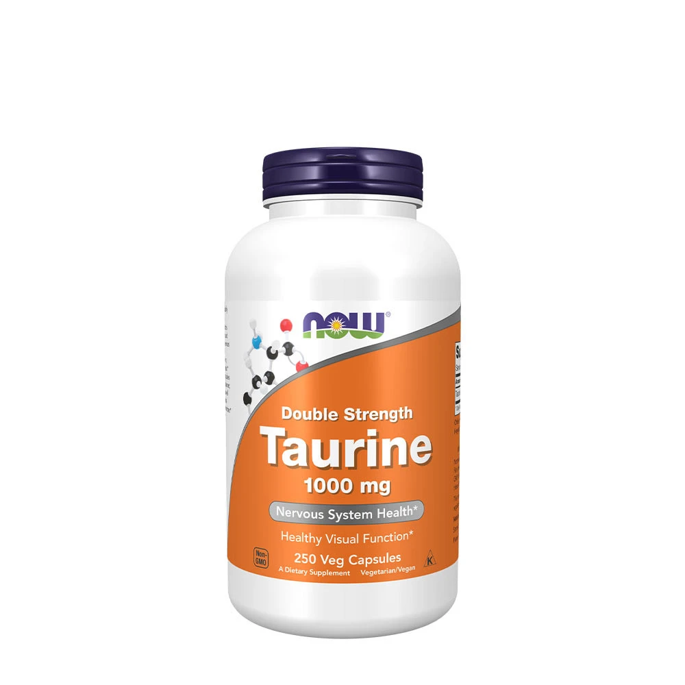 NOW - Taurin, 1000 mg Dubbel Styrka - 250 vegkapslar | Vitaminer och MineralerVeganska produkterHälsa och välbefinnandeAminosyror och BCAAMental fokus och minneHälsokostSömnstödGabaFitness och träningTaurin | Apoteka