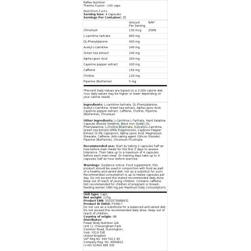 Reflex Nutrition - Termo Fusion, 100 kapslar - Bild 2