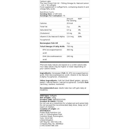Natural Lemon - 120 + 30 softgels