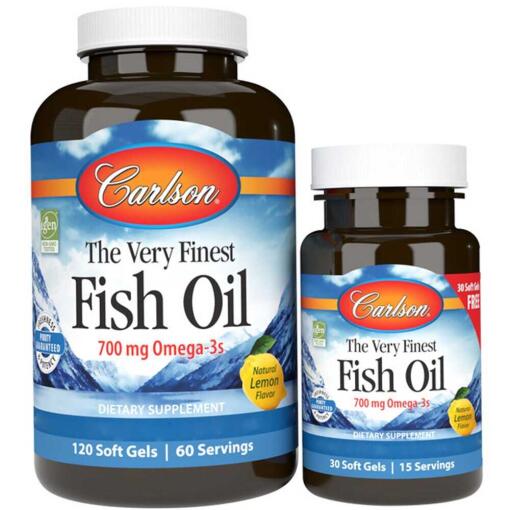 Carlson Labs - Det Allra Finaste Fiskoljan, 700 mg Omega-3, Naturlig Citronsmak - 120 + 30 mjukkapslar - Bild 3