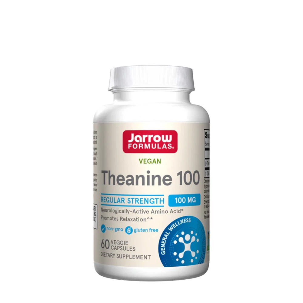 Jarrow Formulas - Theanine, 100 mg - 60 vegetabiliska kapslar | Vitaminer och MineralerHälsa och välbefinnandeAminosyror och BCAAMental fokus och minneHälsokostFitness och träning | Apoteka