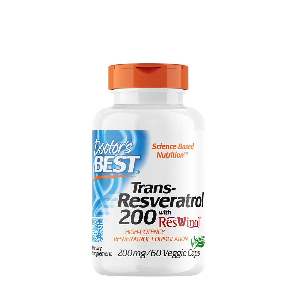 Doctors Best - Trans-Resveratrol med ResVinol, 200 mg - 60 vegkapslar | Vitaminer och MineralerVeganska produkterHälsa och välbefinnandeHälsokostResveratrol | Apoteka