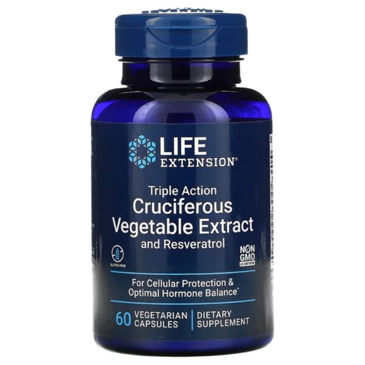 Life Extension - Extrakt av Korsblommiga Grönsaker med Resveratrol, 60 vcaps