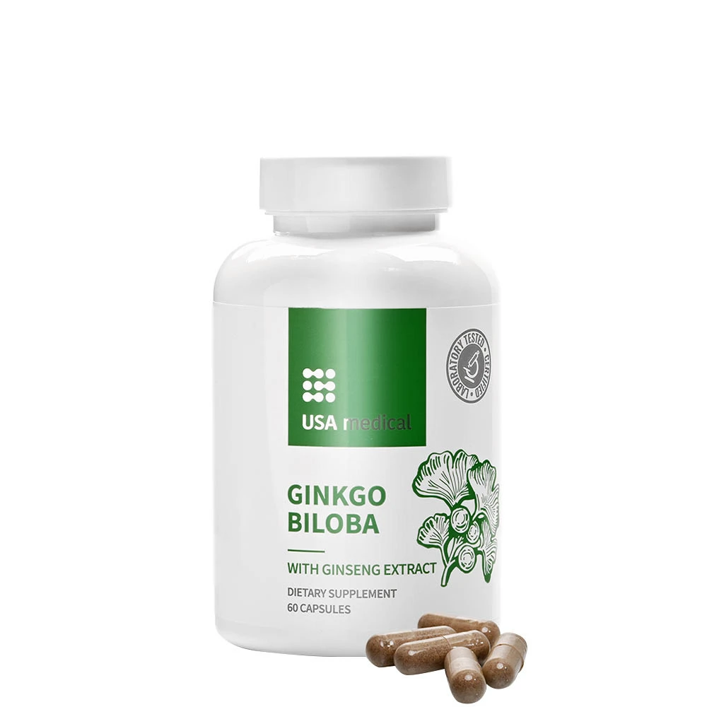 USA Medical - Ginkgo Biloba, 60 kapslar | Hälsa och välbefinnandeHälsokostÖrter och växtbaserade preparat | Apoteka