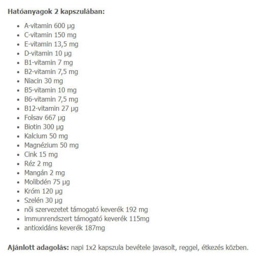 USA Medical - Multivitamin för kvinnor, 60 kapslar - Bild 2