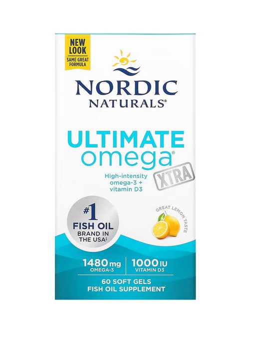 Nordic Naturals - Ultimate Omega Xtra, 1480mg Citron - 60 mjukkapslar | Vitaminer och MineralerHälsa och välbefinnandeOmegas - EFA - CLA - oljorHälsokostNordisk vitalitetOmega & Näringsoljor | Apoteka
