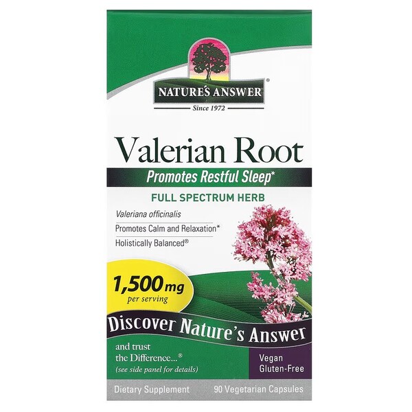 Natures Answer - Valerianarot, 1500 mg, 90 vegetabiliska kapslar | Veganska produkterHälsa och välbefinnandeHälsokostSömnstödAshwagandha | Apoteka