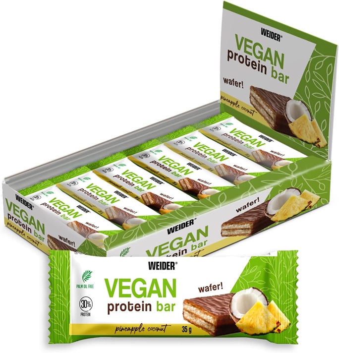 Weider - Vegansk Proteinbar, Ananas Kokos - 12 x 35g