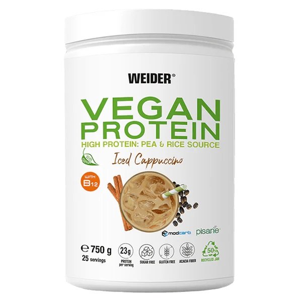 Weider - Veganskt Protein, Iced Cappuccino, 750g | Veganska produkterHälsokostVäxtproteinerVassleprotein | Apoteka