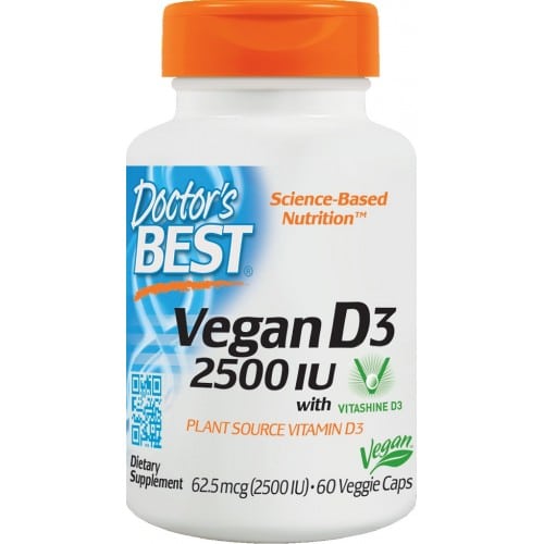 Doctors Best - Vegansk D3, 2500 IU, 60 kapslar | Vitaminer och MineralerVeganska produkterVissa vitaminerD-vitaminHälsokostD3 | Apoteka