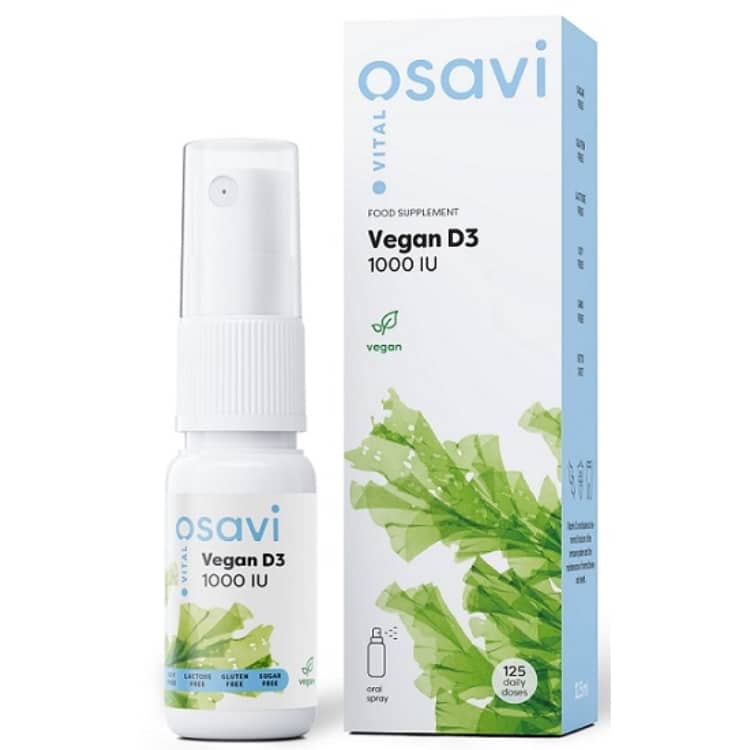 Osavi - Vegansk D3 Munspray, 1000 IE - 12,5 ml | Vitaminer och MineralerVeganska produkterVissa vitaminerD-vitaminHälsokostD3 | Apoteka