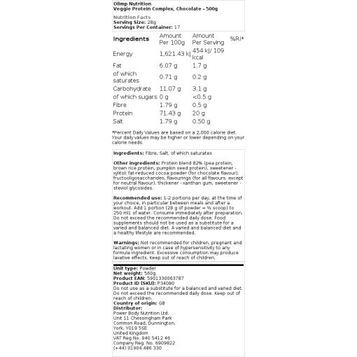 Vegetabiliskt Proteinkomplex - Proteinpulver, 500g - Bild 2