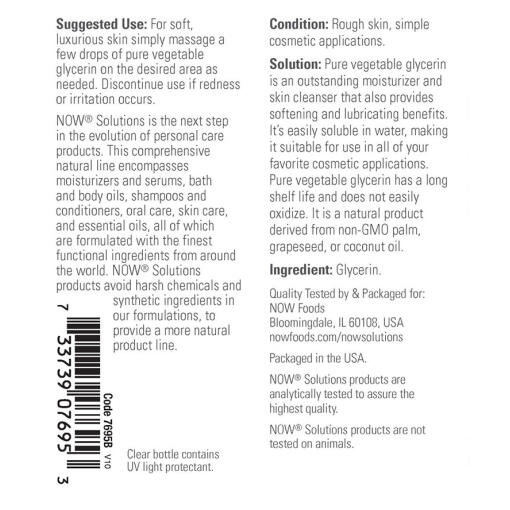 NOW - Vegetabilisk glycerin, 473 ml - Bild 2
