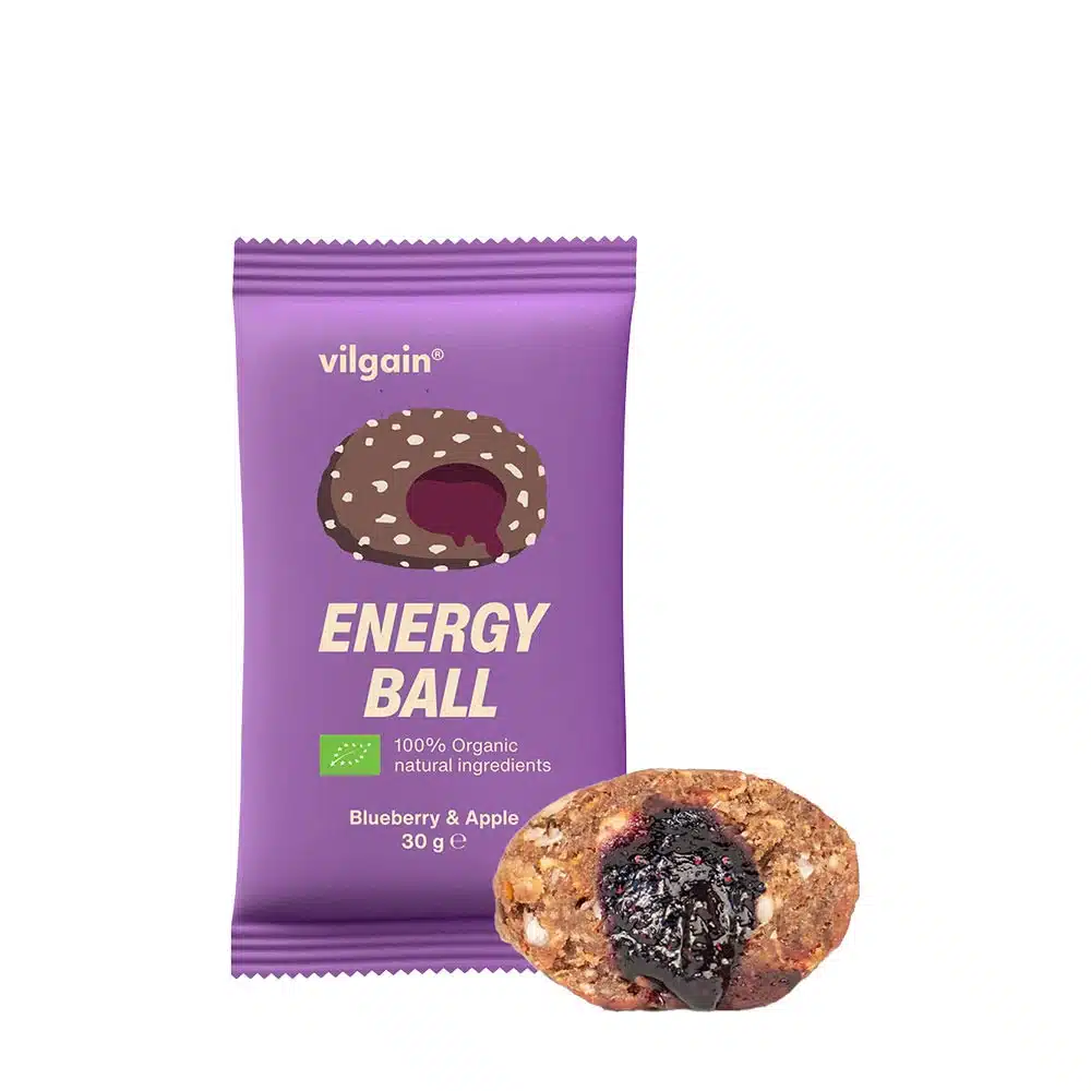 Vilgain - Bio Energy Ball, Blåbär & Äpple, 30 g | Nya produkterViktkontrollHälsokostProteinbars | Apoteka