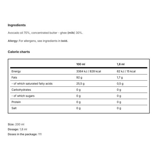 Vilgain - Ghee Spray med Avokadoolja, 200 ml - Bild 2