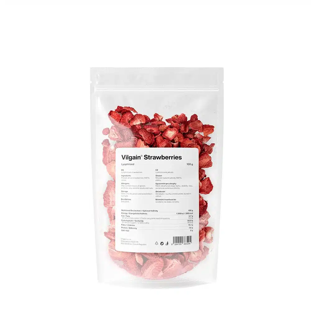 Vilgain - Frystorkade Jordgubbar, 100 g | Nya produkterHälsokost | Apoteka