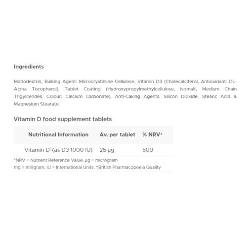 Vitabiotics - Ultra Vitamin D, 1000 IU, 96 tabletter - Bild 2