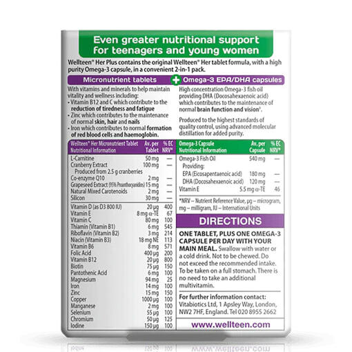 Vitabiotics - Wellteen Her Plus, 56 tabletter - Bild 2