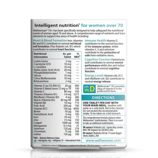 Vitabiotics - Wellwoman 70+, 30 tabletter - Bild 2