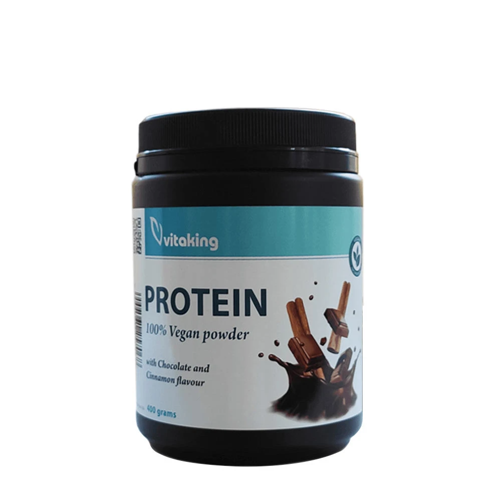 Vitaking - 100% Veganskt Proteinpulver, 400 g, Choklad Kanel | Veganska produkterHälsokostVäxtproteinerVassleprotein | Apoteka