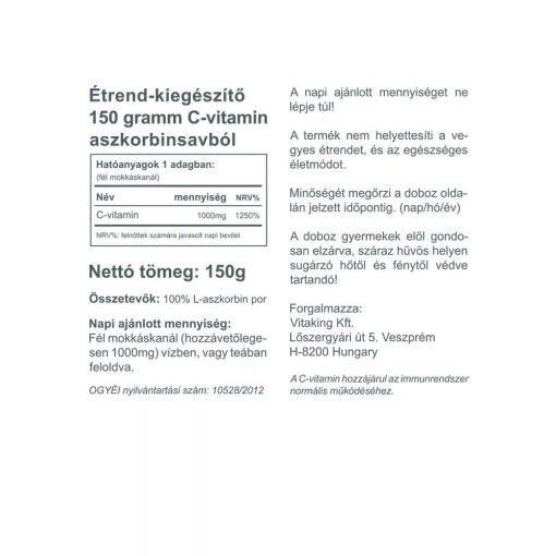Vitaking - Ascorbinsyrapulver (Vitamin C), 150 g - Bild 2