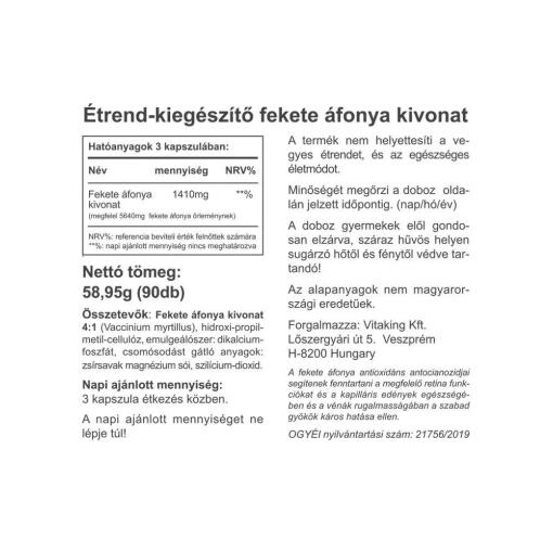 Vitaking - Blåbärsextrakt, 470 mg (90 kapslar) - Bild 2
