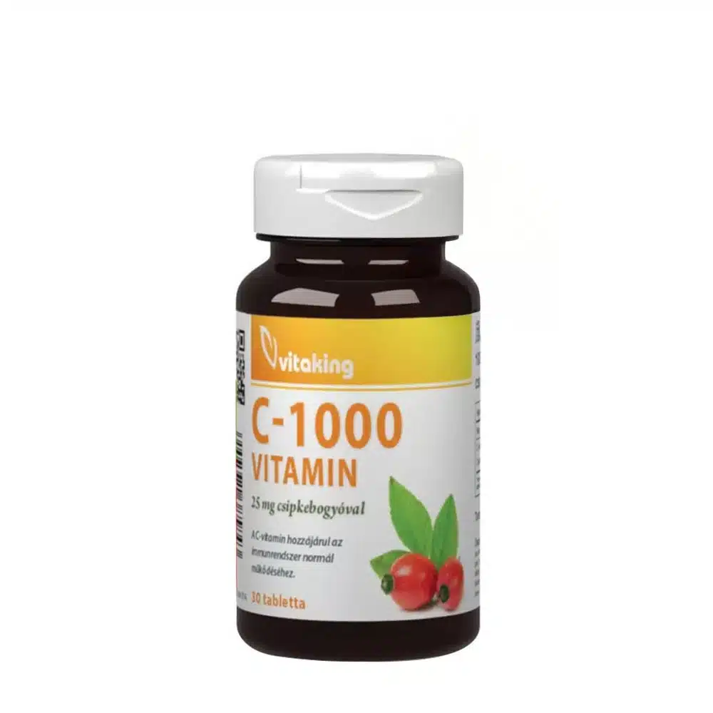 Vitaking - C-1000 med 25 mg Nypon, 30 tabletter | Nya produkterVitaminer och MineralerVitamin BVitamin C | Apoteka