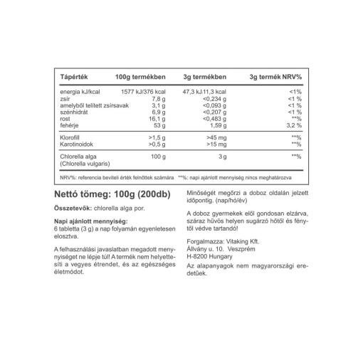 Vitaking - Chlorella Blågrönalg, 500 mg (200 tabletter) - Bild 2