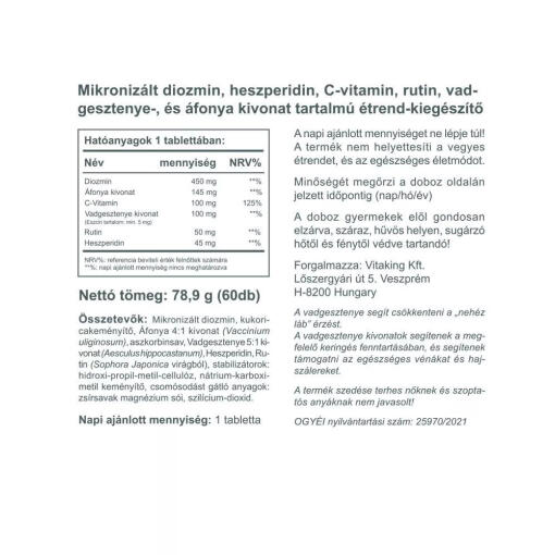 Vitaking - Hästkastanjkomplex, 60 tabletter - Bild 2