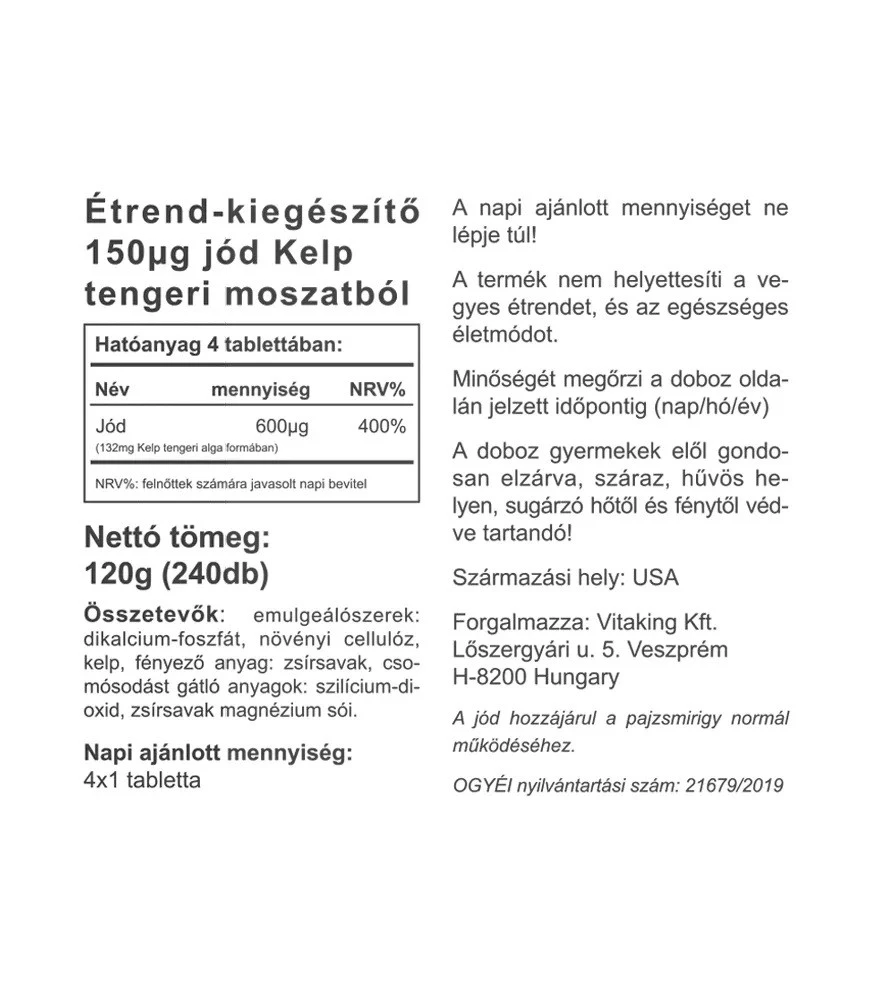 Vitaking - Jod, 240 tabletter - Bild 2