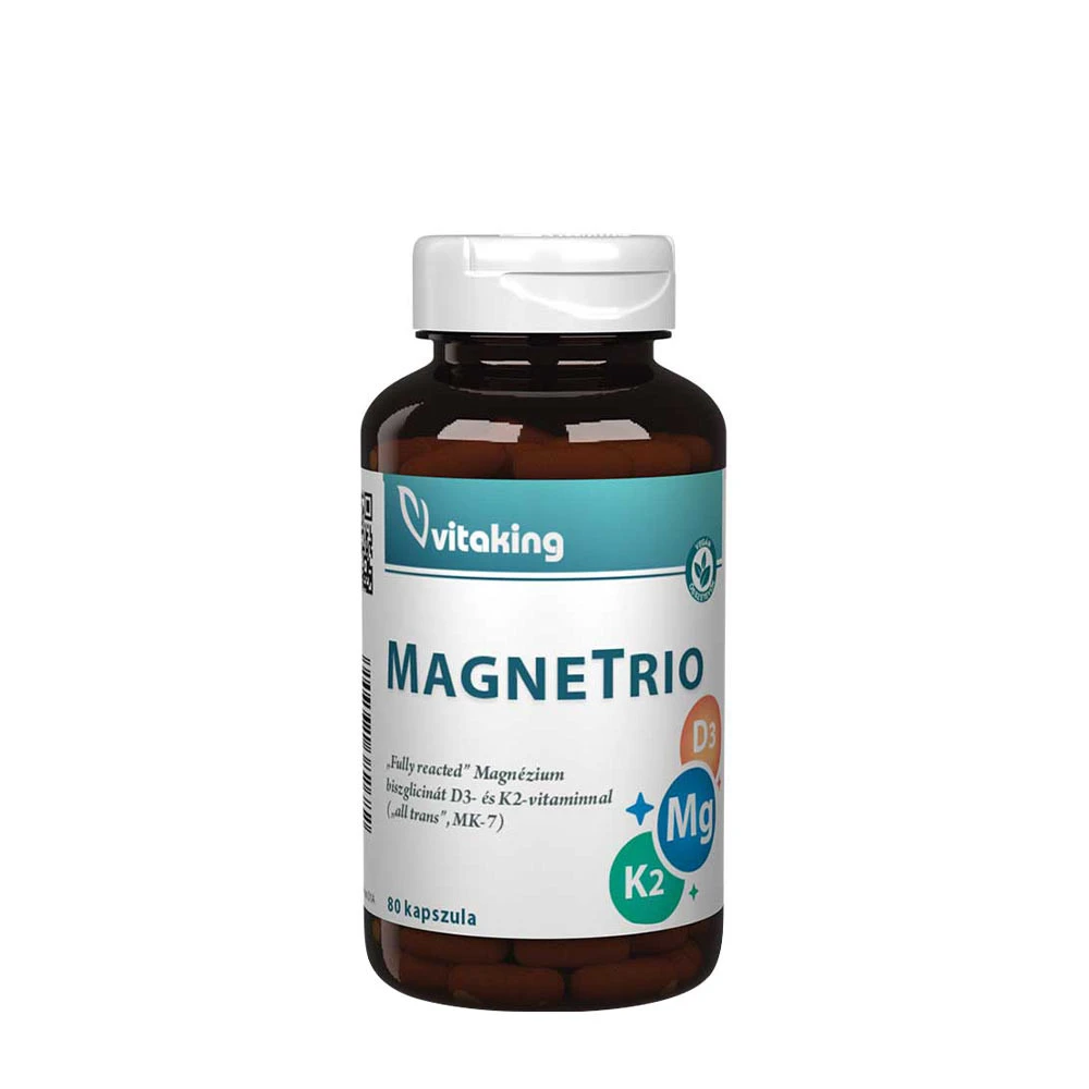 Vitaking - MagneTrio D3+K2+ Magnesiumbisglycinat, 80 kapslar | D-vitaminK-vitaminHälsokostMagnesium | Apoteka