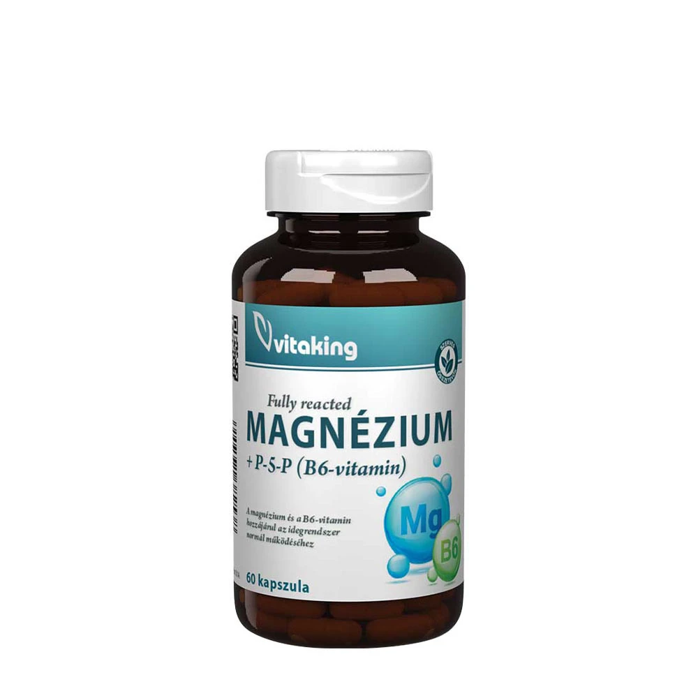 Vitaking - Magnesium Bisglycinat + Vitamin B6 (P5P), 60 kapslar | MultivitaminerB-vitaminHälsokostMagnesium | Apoteka