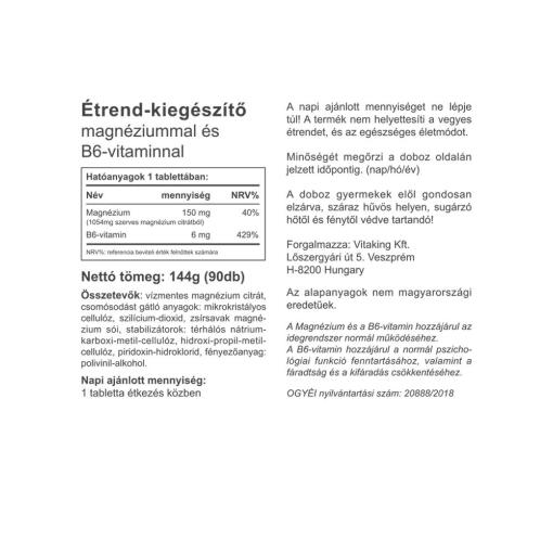 Vitaking - Magnesiumcitrat + B6, 90 tabletter - Bild 2