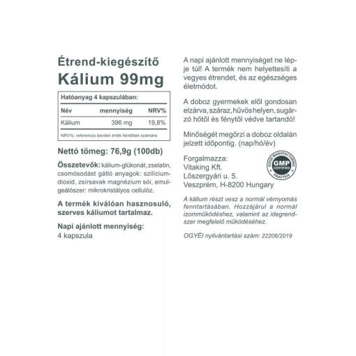 Vitaking - Kalium 396 mg, 100 kapslar - Bild 2