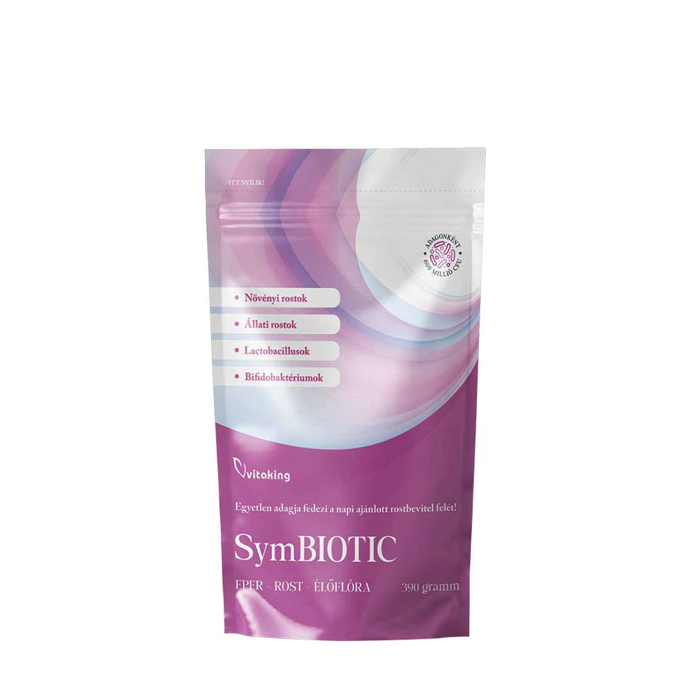 Vitaking - SymBIOTIC Fiber, 390 g, Jordgubb | HälsokostMatsmältningshälsaProbiotika | Apoteka