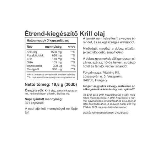 Vitaking - Vitakrillolja, 500 mg (30 kapslar) - Bild 2