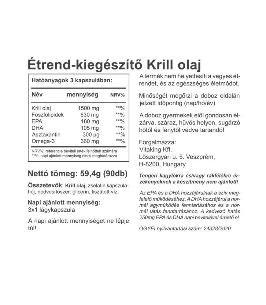 Vitaking - Vitakrillolja, 500 mg (90 Mjukkapslar) - Bild 2