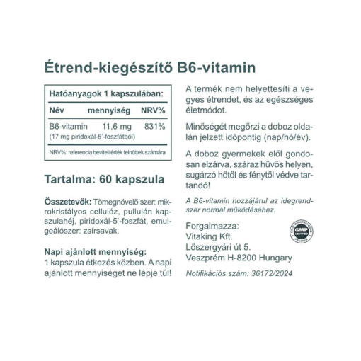 Vitaking - Vitamin B6 P5P, 60 kapslar - Bild 2