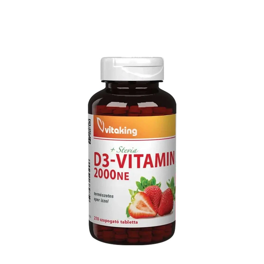 Vitaking - Vitamin D3 2000 IE, 210 sugtabletter, jordgubbssmak | MultivitaminerD-vitaminHälsokost | Apoteka
