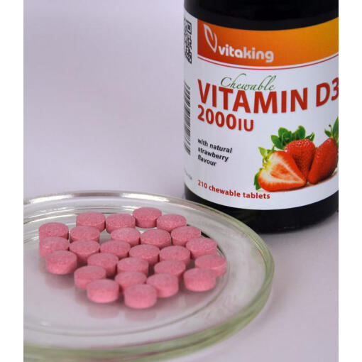 Vitaking - Vitamin D3 2000 IE, 90 sugtabletter, jordgubb - Bild 3
