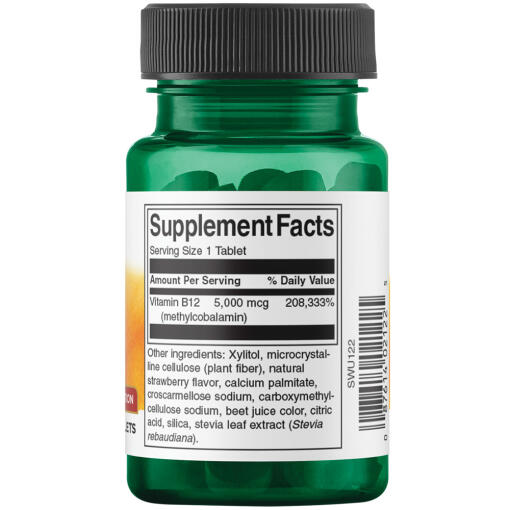 Swanson - Vitamin B-12 Metylkobalamin, 5000 mcg Högupptag - 60 tabletter - Bild 3