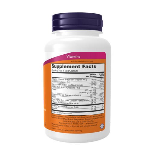 NOW - Vitamin B-komplex B-50, kapslar - Bild 2
