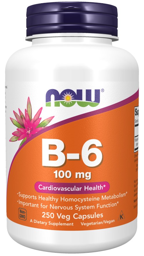 NOW Foods - Vitamin B-6, 100 mg, 250 kapslar | Vitaminer och MineralerVeganska produkterVissa vitaminerB-vitaminHälsokost | Apoteka